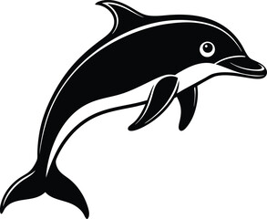 Dolphin silhouetted vector