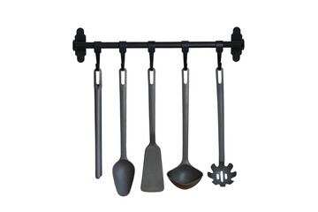 set of kitchen utensils isolated on white background