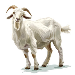 Fototapeta premium Clipart illustration of goat on a white background. Suitable for crafting and digital design projects.[A-0001]