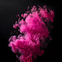 Obraz premium pink smoke on black background