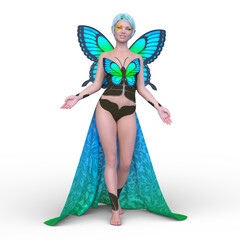 蝶々の妖精　3DCGレンダリング