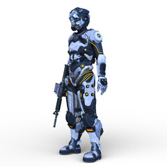 サイバー戦士　3DCGレンダリング