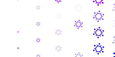 Light Purple, Pink vector pattern with coronavirus elements.