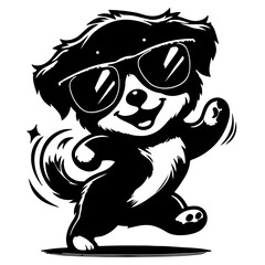 A Dancing Puppy with Sunglass