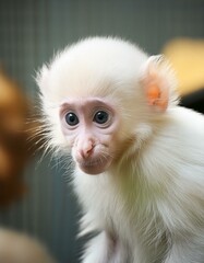 Funny albino baby monkey