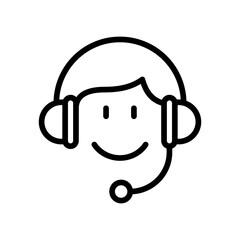 customer service icon line vector design illustration template in trendy style