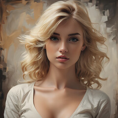 Fototapeta premium Una imagen muy bella del perfecto rostro de una chica rubia