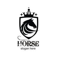 Horse logo design simple concept Premium Vector