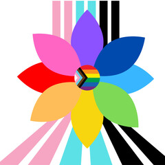 Rainbow flower shapes reflect gender diversity