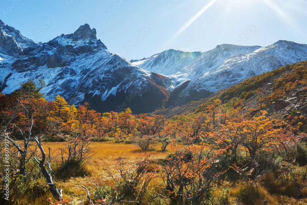 Sticker autumn in mountains