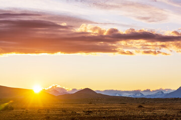 Mountains on sunset