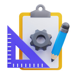 PNG 3D Task List icon isolated on a white background