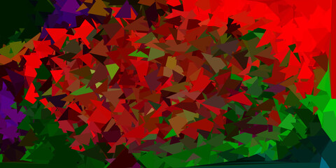 Dark multicolor vector polygonal backdrop.