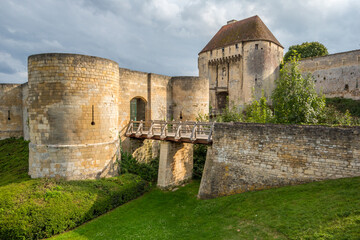 Historic Castle of Caen in Normandy, France with Scenic Background