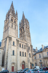 Fototapeta premium Gothic Spires of Men’s Abbey, Caen