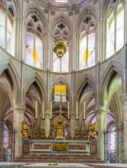 Fototapeta premium Altar Inside Men's Abbey Church of Saint Etienne Caen, Normandy, France