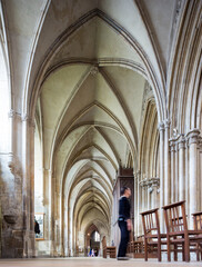 Fototapeta premium Interior of the Eglise Saint Pierre in Caen, Normandy, France