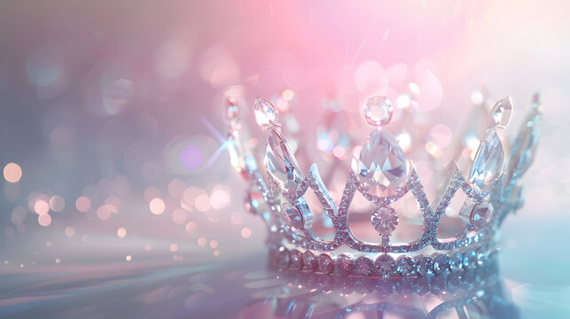 Diamond Silver Crown for Miss Pageant Beauty Contest : Generative AI