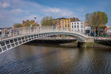 Dublin, Ireland - May 12 2024 "Beautiful architecture during sunny Sunday in Dublin"
