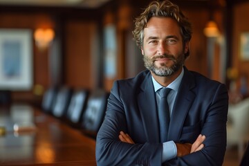 Fototapeta premium Confident Businessman in Boardroom