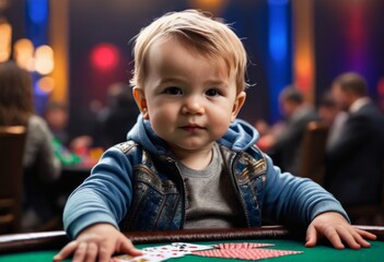 Cute kid at the casino table