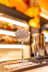 Luxury cocktail on a night club counter