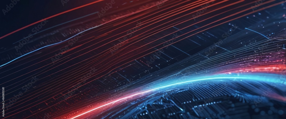 Wall mural abstract background of coding software for geoscience, red and blue tone