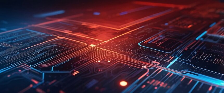 abstract background of coding software for geoscience, red and blue tone