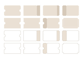 Vector illustration set of blank coupons.