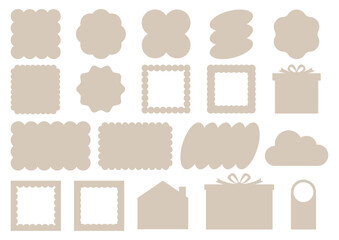 Vector illustration set of brown frame.