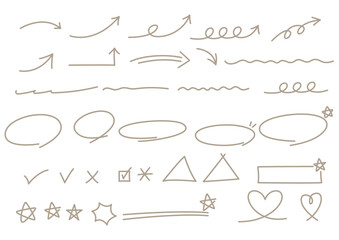 Vector illustration set of arrows and lines.