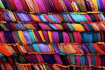 Vibrant Threads: Latin Tapestry – A Colorful Woven Textile Background