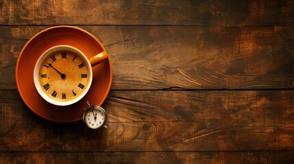 coffee cup clock time concept background