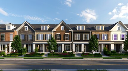 Obraz premium series of row houses in an urban renewal area
