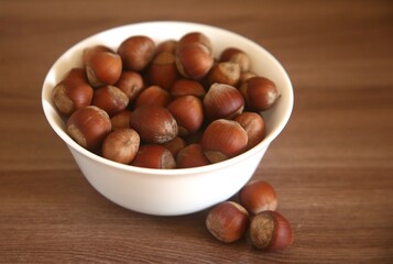 healthy hazelnuts in a bowl