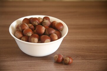 healthy hazelnuts in a bowl