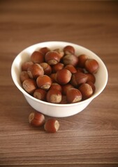 healthy hazelnuts in a bowl