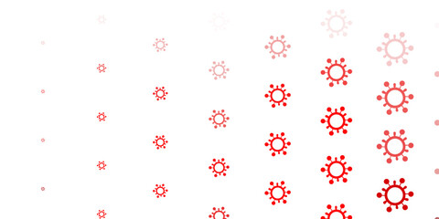 Light Red vector backdrop with virus symbols.