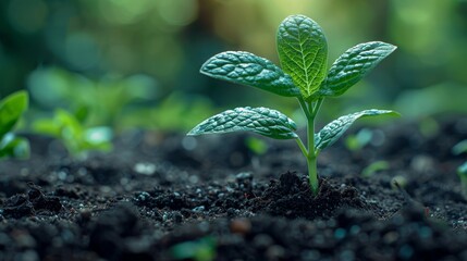 Agricultural and farming concept. Seedling cultivation. Concept of new life.