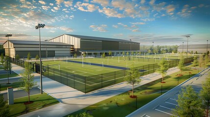 image of a new sports complex where all facilities are clad in James Hardie Siding