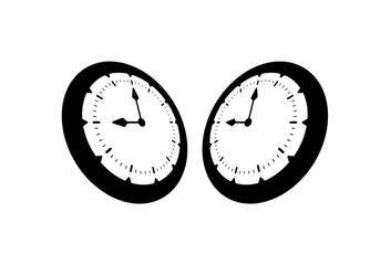 perspective clock concept with arrow hands. analog clock set