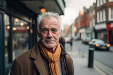 Portrait of a senior man in the street of London, UK