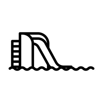 recommend clip art: water slide icon in line style. Vector illustration