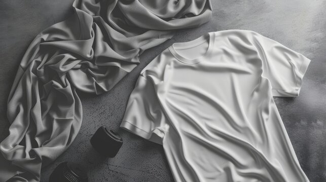 white t-shirt fabric gym mockup