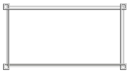 Black frame for your text, Black Geometric Border for Various Graphic Projects on Transparent PNG background.