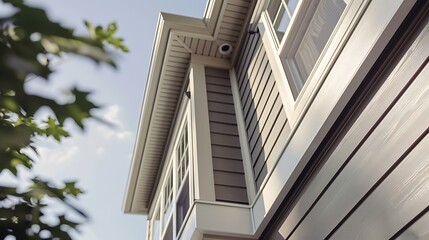 close-up of a home's corner showing how James Hardie siding seamlessly blends with modern windows and doors