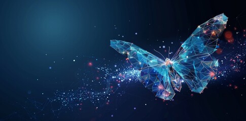 An abstract background with beautiful abstract business transformation innovation. Change from traditional to high technology-like life cycle of a butterfly. To imply a successful future business