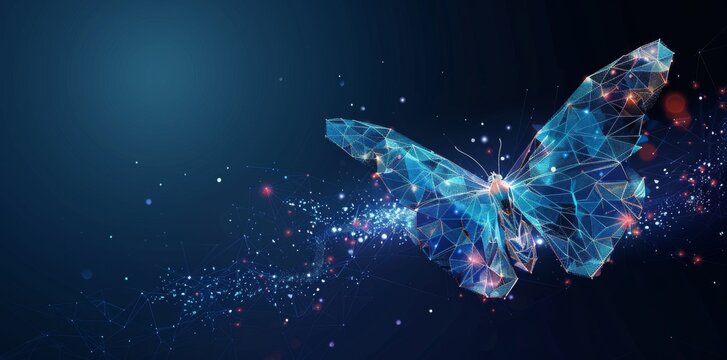An abstract background with beautiful abstract business transformation innovation. Change from traditional to high technology-like life cycle of a butterfly. To imply a successful future business