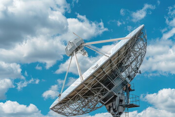 Transmission dish, blue sky background