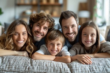 Obraz premium Joyful Family Time in the Living Room